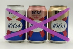 BSC095 KRONENBOURG 1664 BLANC - ROSE - BRUT 3 CAN SET MALAYSIA (2024) 16 EURO beer can set collection