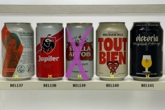 BEL137-141 Belgium Beer, Jupiler, Stella Artois, Average Belgian Pils Tout Bien, Victoria l, Belgian Beer Can Collector, Beer Can Collecction Belgium, Belgische Bierdosen