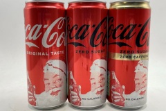 CCS060 Coca Cola Santa Claus Edition Origoinal, Zero and Zero Caffeine 3 Can Set 2022 Ireland 6 EURO  Coke can collector Coke Can Collector