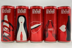 CCS065 Coca Cola 100 Years of the Coca Cola Bottle 2015 Austria 330ml Slim Cans 5 Can Set 10 EURO Coke can colection, coke can set, coke collector