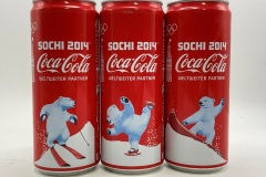 CCS066 Sochi Olympic Ice Bear Set 2014 Austria 330ml Slim Cans 3 Can Set 6 EURO Coke can colection, coke can set, coke collector