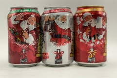 CCS074 Coca-Cola Original, Light, senza Caffeina " Vivi Líncontro con Babo Natale" 3 Can Set 2006 ITALY 6 EURO Coke can colection, coke can set, coke collector