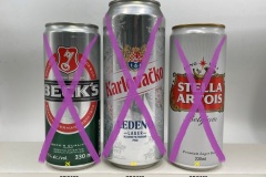 CRO027-029 Becks 330ml sleek can, Karlovacko Ledeno Lager, Stella Artois 330ml Croatia, Croatian beer can collection, croatian beer cans, beer can collector croatia