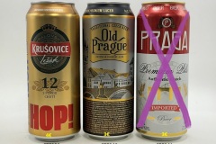 CZE239-241 Krusovice Leziak 12 HOP!, Old Prague Export Can, Praga Premium Pils Authentic Czech, Czech beer cans, beer can collection Czech, Tschechische Bierdose