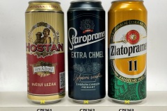 CZE261-263 Hostan Hradni Svetly Lezak, Staropramen Extra Chmel, Zlatopramen 11,  Czech Beer Can Collector, Czech Craft Beer, Czech Beer Can Limited edition