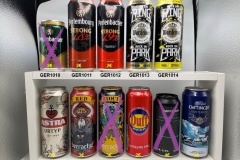 GER1004-1014 Astra Urtyp Beeraclez Red, Beeraclez Stout, Duff Beer, Impfstoff Triple Dry Hopped Neipa, Oettinger Winterbier, Perlembacher pils, Perlembourg Strong 7, 8%, Perlenbacher Strong 7, 9%, Rock im Park Premium Pilsener, Warsteiner Rock am Ring, Rock im Park Radler Zitrone, Bierdosen, Bierdosensammlung German Beer can