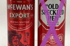 GBR133-134 Mc Ewans Export, Old Speckeld Hen 2023, Scottish beer can, Great britain beer can, beer can from Britain, UK beer can collection