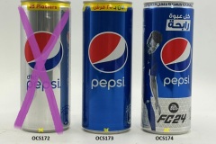 OCS172-174 Diet Pepsi, Pepsi, Pepsi FC25 Made in Jordan, 250ml Slim Cans 2024, pepsi can collector, Jordan Pepsi Cans