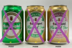 PHI007-009 San Miguel Premium All-Malt, San Miguel Flavored Beer Apple Flavor, San Miguel Flavored Beer Lychee Flavor, Philippines, Philipjnes Beer Cans, Beer can collection Philipines, Bierdose Philippinen