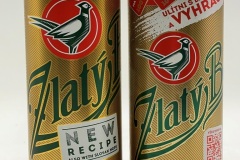 SVK050-051 Zlaty New Recipe Lager Beer, Slovak Lager, Zlaty Basanth Vyhray Premiovy Lezak,  Slovakian beer cans, beer can collection Slovakia, Slovakische Bierdosen